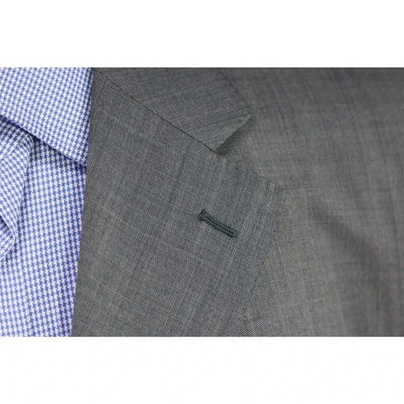 Lanvin by Nervesa Gray/Navy Woven 3-Btn Half Lined Wool Sportcoat Blazer 42R - Picture 5 of 10